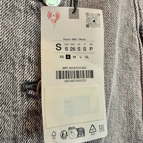 [⭐ PRICE FIRM] ZARA Denim Crossover Midi Skirt in Dark Gray Z1975 SMALL S - Picture 10 of 16